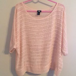 H&M sheer light pink top